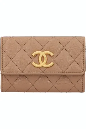 CHANEL Pre-owned, Kobieta, Beżowy, ONE SIZE, Pre-owned skórzane portfele