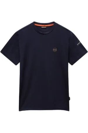 Napapijri Koszulki, Mężczyzna, Niebieski, 2XL, Męski T-shirt z logo