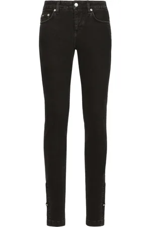 Dolce & Gabbana Jeansy, Kobieta, Czarny, M, Denim, Girly Denim Logo Jeansy