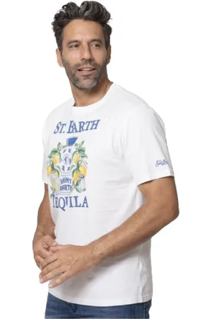 MC2 SAINT BARTH Koszulki, Mężczyzna, Biały, S, Biała Tequila Summer T-shirt