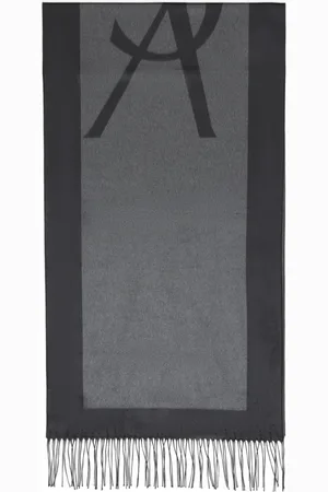 Saint Laurent Akcesoria, Mężczyzna, Szary, ONE SIZE, Szary Jedwabny Szal Elegancki Styl