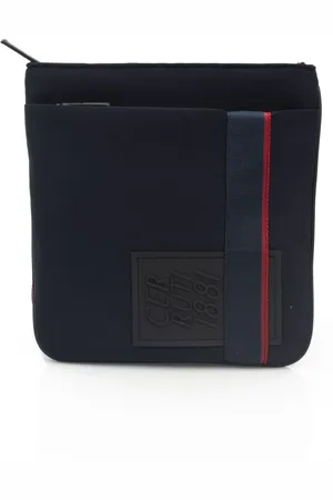 Cerruti 1881 Torebki, Mężczyzna, Niebieski, ONE SIZE, Torby na ramię z zamknięciem na zamek i kieszeniami z przodu/tyłu