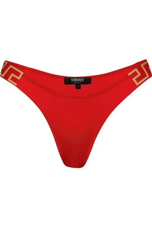 VERSACE Stroje kąpielowe, Kobieta, Czerwony, M, Czerwone Dolne bikini Greca