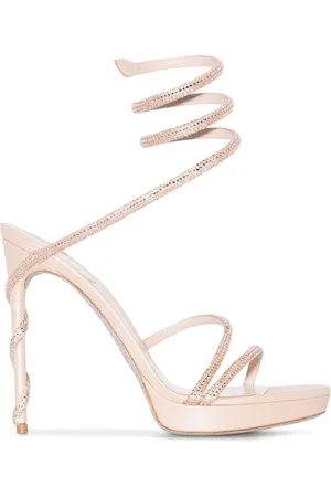 RENE CAOVILLA Buty, Kobieta, Beżowy, 40 1/2 EU, Nude Strappy Sandals