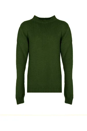 LA HAINE INSIDE US Swetry, Mężczyzna, Zielony, XL, Elegancki sweter z wysokim kołnierzem