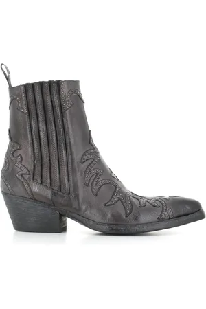 SARTORE Buty, Kobieta, Szary, 37 EU, Vintage Antracytowe Skórzane Buty