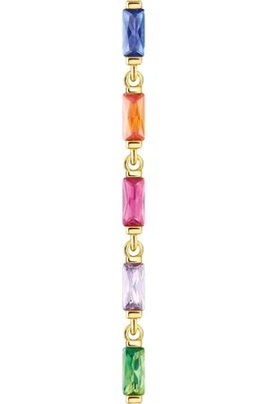 Thomas Sabo Akcesoria, Kobieta, Wielobarwność, ONE SIZE, Kolczyk pojedynczy Kolorowe Kamienie 925 Srebro Szlachetne Pozłacane Cyrkonia Wielokolorowy H2184-488-7