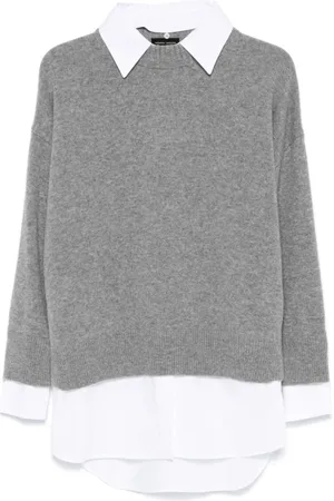 Roberto Collina Swetry, Kobieta, Szary, S, Koszule Mock Neck ML A5018