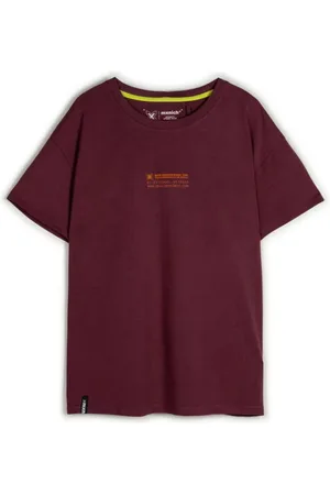 Munich Koszulki, Mężczyzna, Czerwony, XL, Bordowy Nadrukowany Oversize Urban T-shirt