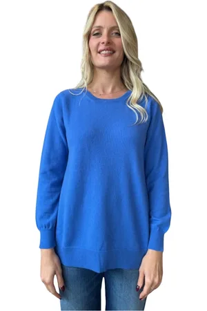 KANGRA CASHMERE Swetry, Kobieta, Niebieski, S, Wełna, Niebieski Sweter Miękka Wełna Kaszmir