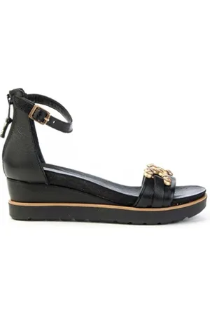 Mjus Buty, Kobieta, Czarny, 37 EU, Skórzane Sandały Damskie - Czarne