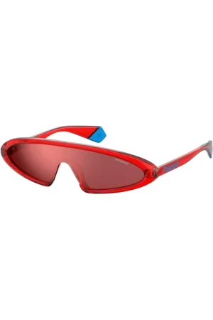 Polaroid Akcesoria, Kobieta, Czerwony, ONE SIZE, Czerwone Plastikowe Okulary Damskie
