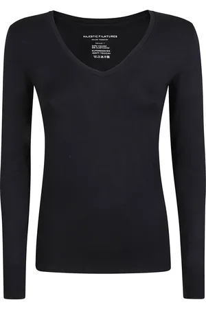 Majestic Koszulki, Kobieta, Niebieski, M, Niebieskie T-shirty i Pola z Wiskozy i Elastanu