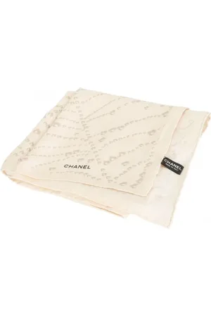 CHANEL Pre-owned, Kobieta, Beżowy, ONE SIZE, Pre-owned Silk scarves