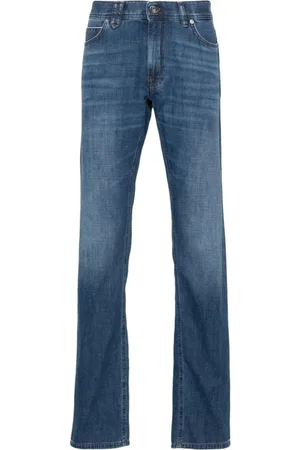 BRIONI Jeansy, Mężczyzna, Niebieski, W32, Niebieskie Proste Jeansyy Styl Casual