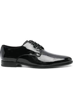 Dolce & Gabbana Buty, Mężczyzna, Czarny, 38 EU, Czarne Lakierowane Buty Mokasyny