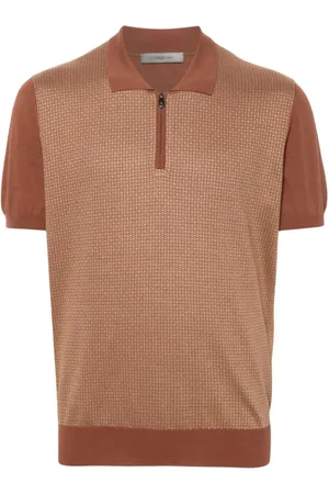corneliani Koszulki, Mężczyzna, brązowy, XL, Casual Polo Shirt w Brązowym
