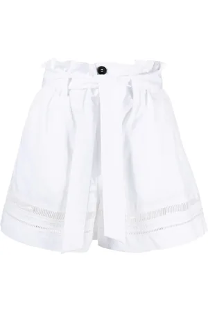 LORENA ANTONIAZZI Szorty, Kobieta, Biały, S, Białe Casual High Waist Bawełniane Szorty