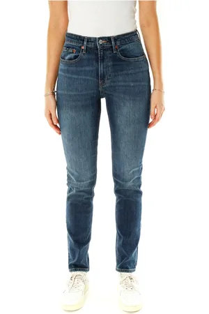 Denham Jeansy, Kobieta, Niebieski, W33 L32, Denim, Slim Fit Mid Waist Jeansy