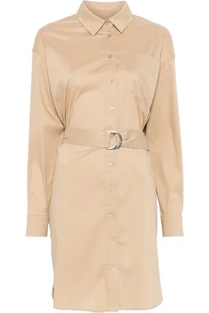 Ralph Lauren Sukienki, Kobieta, Beżowy, S, Nylon, Loridel sukienka dzianinowa z długim rękawem