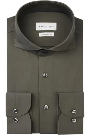 Profuomo Koszule, Mężczyzna, Zielony, M, Elegancka Koszula Formalna