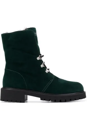 Giuseppe Zanotti Buty, Kobieta, Zielony, 37 EU, Zielone Skórzane Botki z Futrem