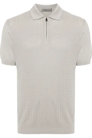 corneliani Koszulki, Mężczyzna, Beżowy, 4XL, Casual Polo Shirt Cotton