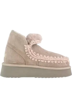Mou Buty, Kobieta, Beżowy, 38 EU, Wełna, Ciepłe Zimowe Buty Mini Eskimo Styl