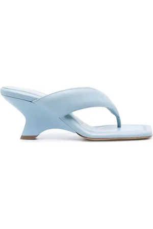 Gia Borghini Buty, Kobieta, Niebieski, 40 EU, Niebieskie Skórzane Klapki Casual Mules