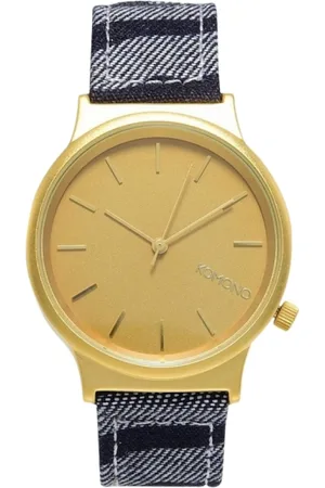 Komono Akcesoria, unisex, Żółty, ONE SIZE, Złoty Stalowy Kwarcowy Zegarek Unisex