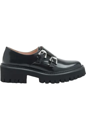 Coccinelle Buty, Kobieta, Czarny, 38 EU, Skóra, Czarne płaskie buty z niskim obcasem