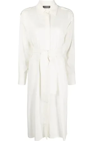 LORENA ANTONIAZZI Sukienki, Kobieta, Biały, 2XS, Biała Sukienka Maxi Casual
