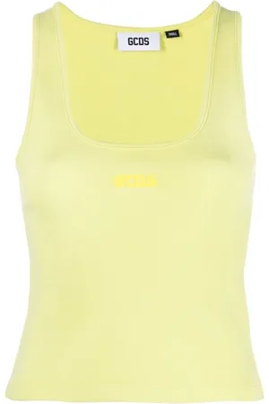 GCDS Koszulki, Mężczyzna, Zielony, S, Sleeveless Tops