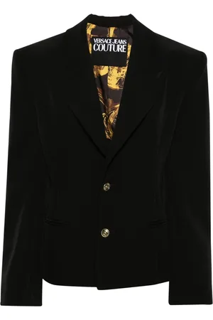 VERSACE Kurtki, Kobieta, Czarny, S, Czarny Lace-Up Blazer