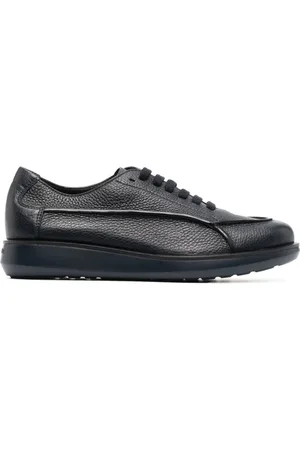 Giorgio Armani Buty, Mężczyzna, Niebieski, 41 EU, Niebieskie Skórzane Casual Buty Sportowe na Niskim Obcasie
