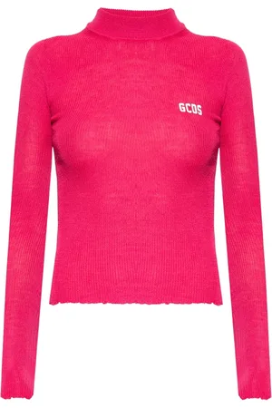 GCDS Swetry, Kobieta, Różowy, M, Ribbed sweater