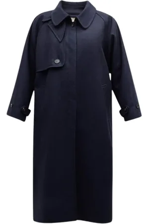 Vanessa Bruno Płaszcze, Kobieta, Niebieski, L, Poliester, Chevron Trenchcoat Dexter Mantel