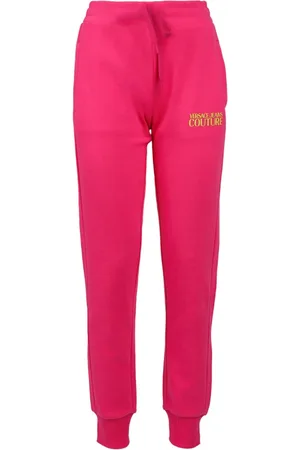 VERSACE Spodnie, Kobieta, Różowy, M, Spodnie Joggers z Nadrukiem Logo