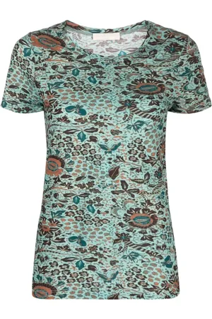 ULLA JOHNSON Koszulki, Kobieta, Wielobarwność, S, Wielokolorowy Casual T-shirt z krótkim rękawem