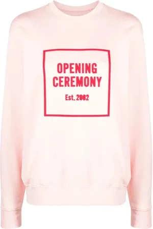 Opening Ceremony Bluzy, Kobieta, Różowy, S, Casual Różowy Bawełniany Sweter