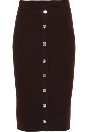 Pinko Spódnice, Kobieta, brązowy, L, Nylon, Brązowa Spódnica Mini w Stylu Casual