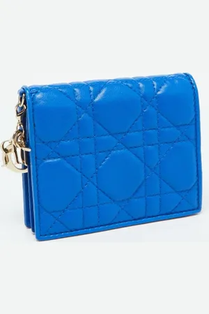 Dior Pre-owned, Kobieta, Niebieski, ONE SIZE, Pre-owned skórzane portfele