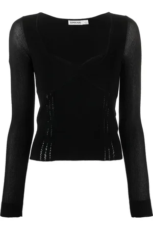 Simkhai Bluzki, Kobieta, Czarny, XS, Elegancka Czarna Bluzka z Wiskozy