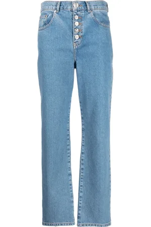 Moschino Jeansy, Kobieta, Niebieski, W25, Niebieskie Proste Jeansyy Styl Casual