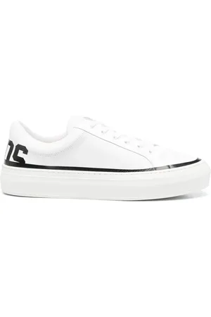 GCDS Buty, Mężczyzna, Biały, 45 EU, Białe Skórzane Logo Sneakers