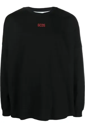 GCDS Koszulki, Mężczyzna, Czarny, M, Czarny Eco Bluza z Logo Styl Casual