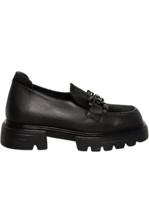 Jeannot Buty, Kobieta, Czarny, 39 EU, Skóra, Czarny mokasyn z końską sierścią