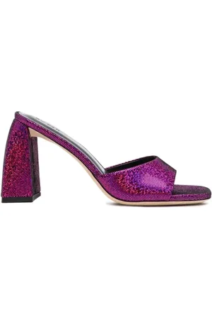 By Far Buty, Kobieta, Różowy, 36 EU, Różowe Skórzane Mules Disco