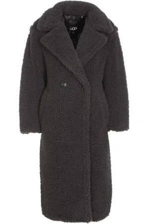UGG Płaszcze, Kobieta, Szary, M, Długi Płaszcz Teddy