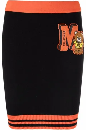 Moschino Spódnice, Kobieta, Czarny, S, Kaszmir, Casual Czarna Spódnica z Kaszmiru Bawełny